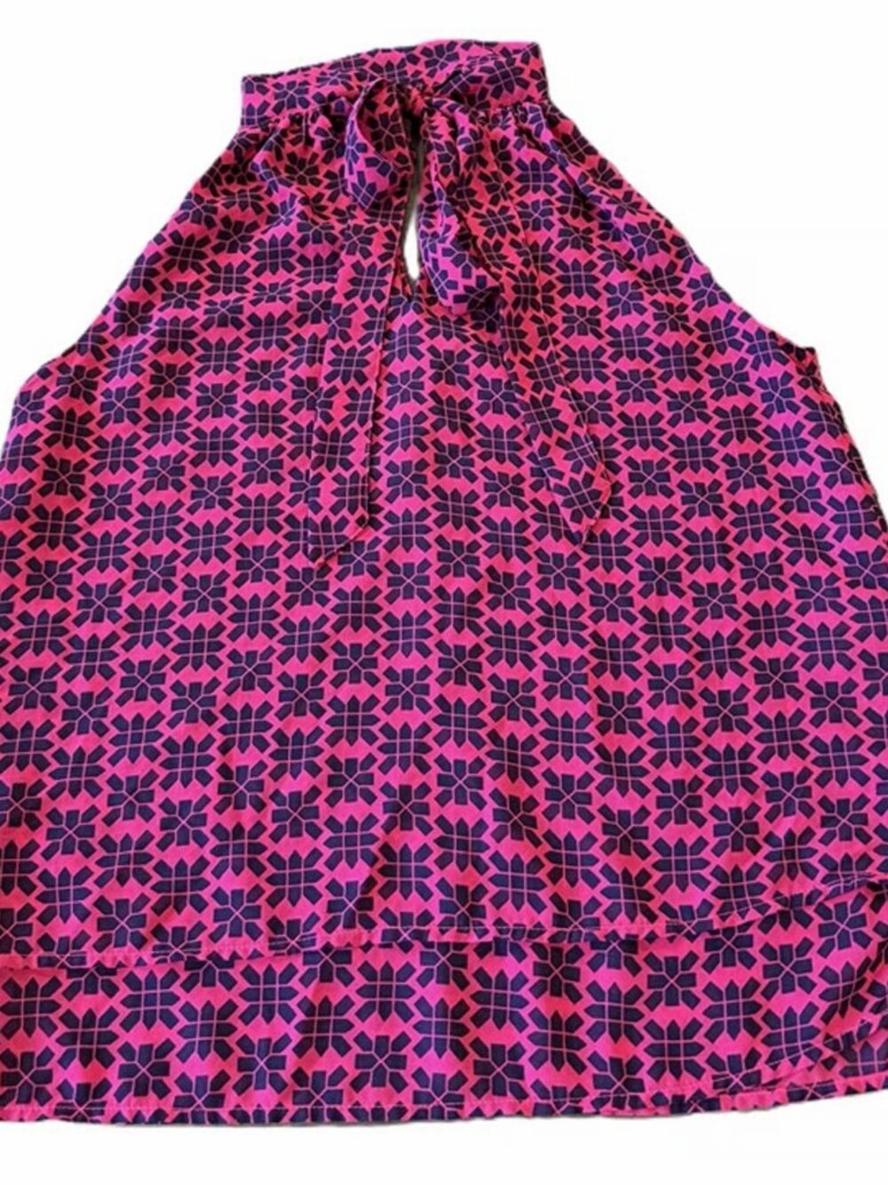 Banana Republic Women’s Sleeveless Tie Front Blouse Pink/Black Size XS